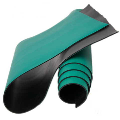 ESD المطاط المضادة للساكنة الجدول / حصيرة أرضية خضراء